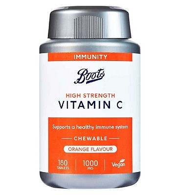 Boots Vitamin C 1000mg 180 Orange Flavour Chewable Tablets (6 month supply)