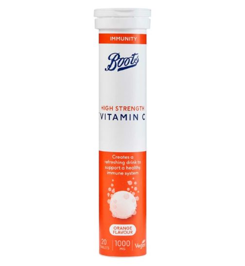 Boots High Strength Vitamin C 1000 mg – 20 Orange Flavour Effervescent Tablets