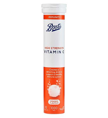 Boots High Strength Vitamin C 1000 mg  20 Orange Flavour Effervescent Tablets