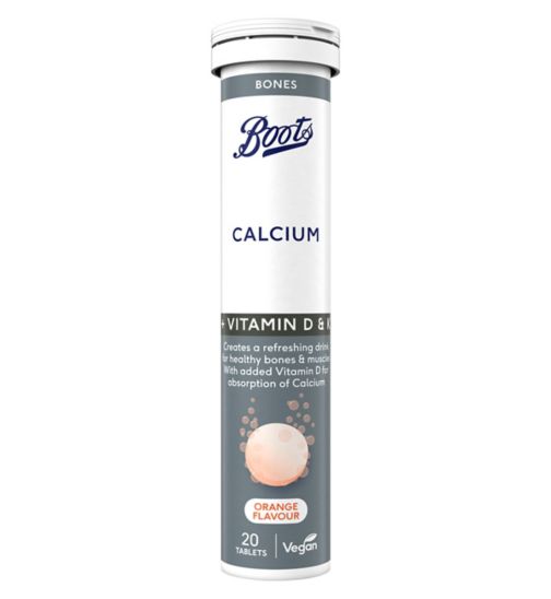 Boots Effervescent Calcium + Vitamin D & K 20 Tablets