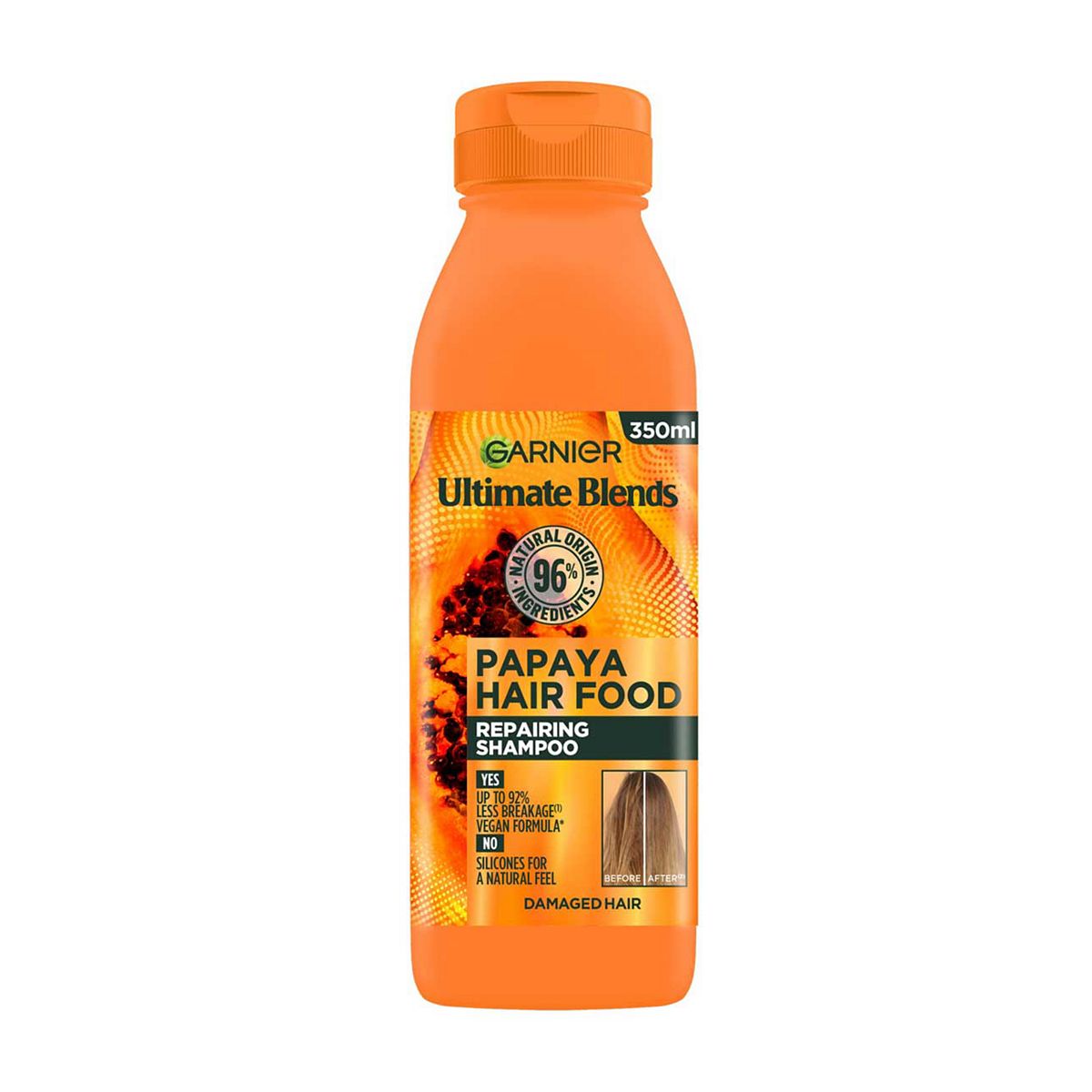 Garnier Ultimate Blends Repairing Hair Food Papaya Shampoo For Damaged 350Ml