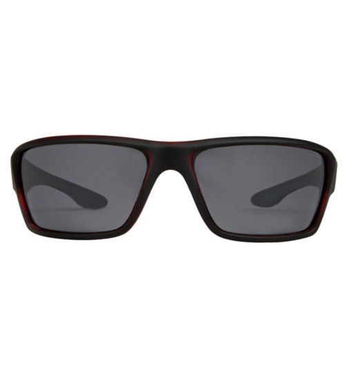 Freedom Polarised Sunglasses - Matte Black
 and Red Frame
