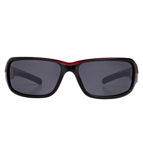 Freedom Polarised Sunglasses - Shiny Black and Red Frame