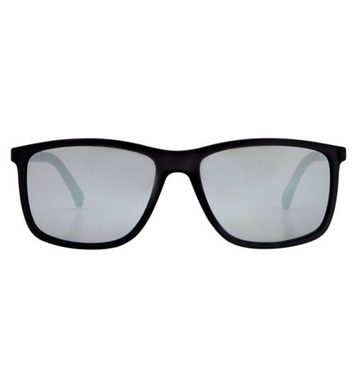 Boots Mens Polarised Sunglasses - Frosted Crystal Grey and Gunmetal Frame