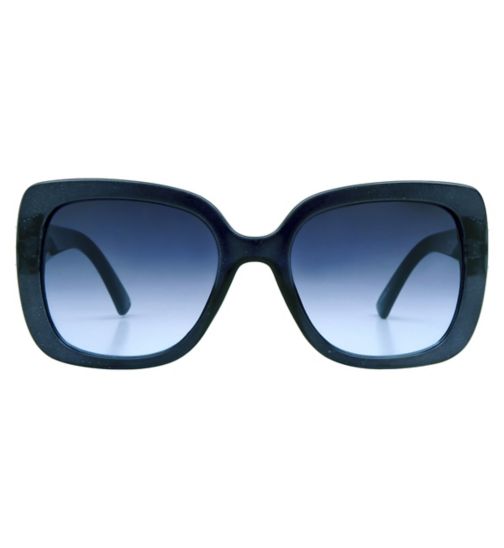 Boots Ladies Fashion Sunglasses - Dark Blue Crystal Frame