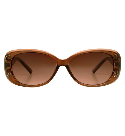 Boots Ladies Sunglasses - Crystal Caramel and Floral Frame