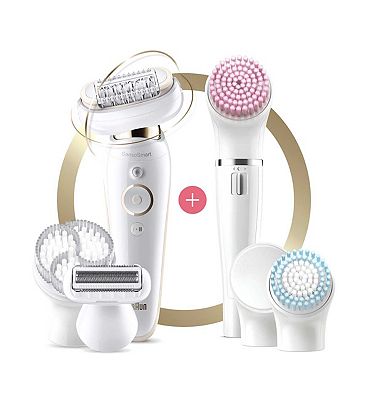 Braun Silk-pil 9 Flex Beauty set, Epilator for Easier Hair Removal - White/Gold 9-100