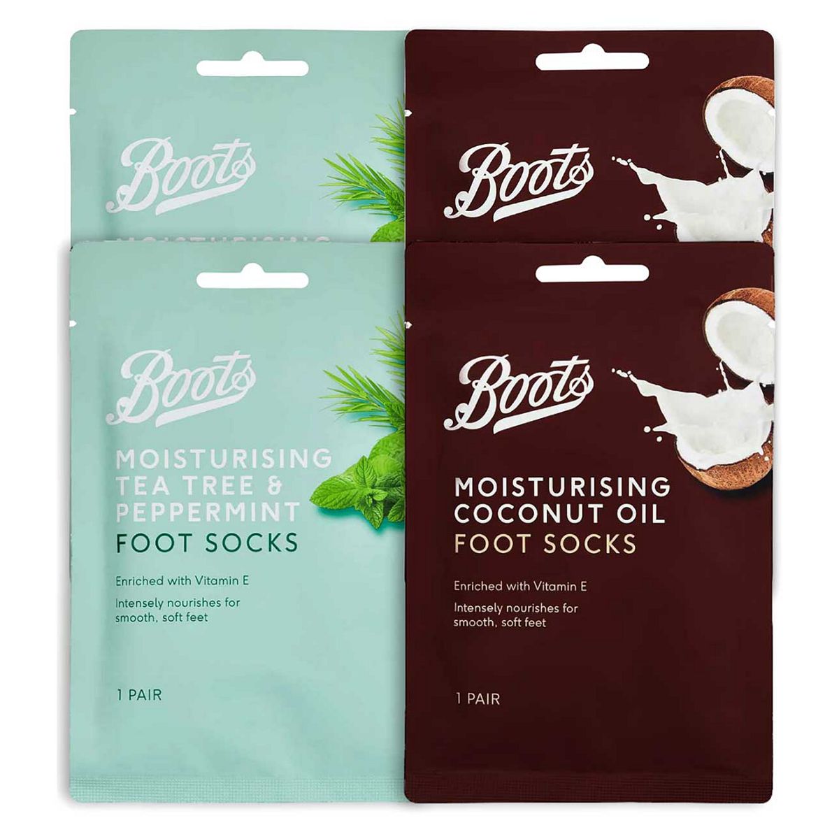 Boots Care Foot Mask Bundle 4 X Moisturising Socks