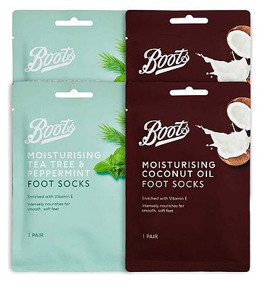 Boots CARE Foot Mask Bundle 4 X Moisturising Foot Socks