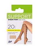 Boots 20 Denier Firm Support Knee Highs 1 pair pack Natural Tan One Size