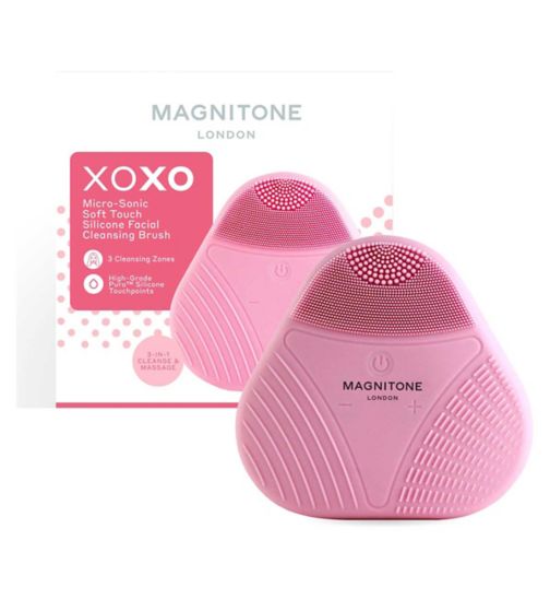 Magnitone XOXO SoftTouch Silicone Cleansing Brush Pink