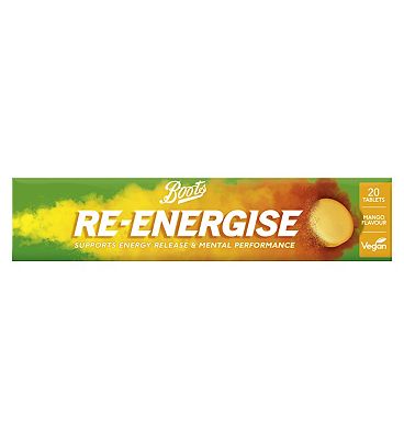 Boots Re-Energise Mango 20 Effervescent Tablets