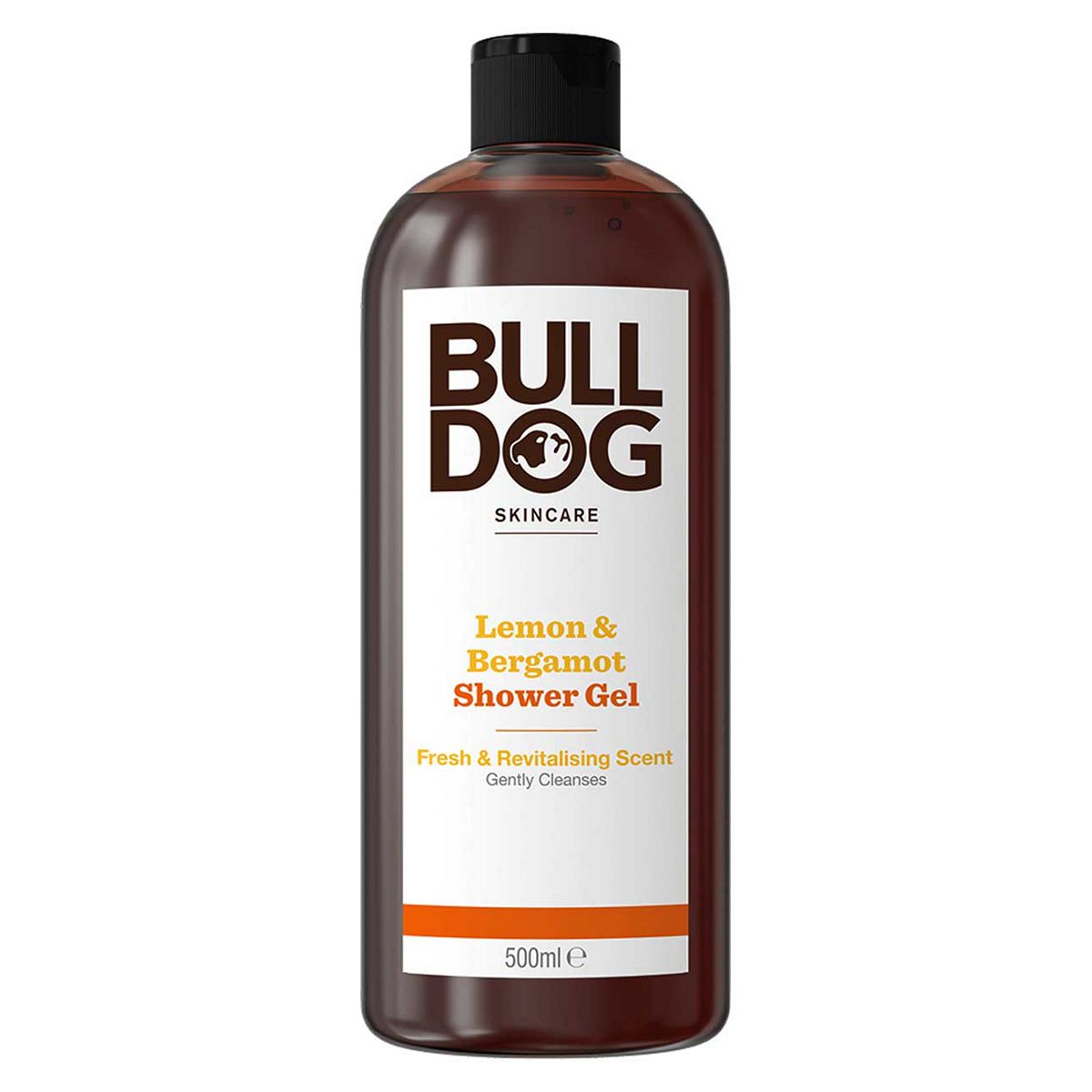 Bulldog Skincare Lemon & Bergamot Shower Gel For Men, Refreshing Men's Body Wash, 500ml