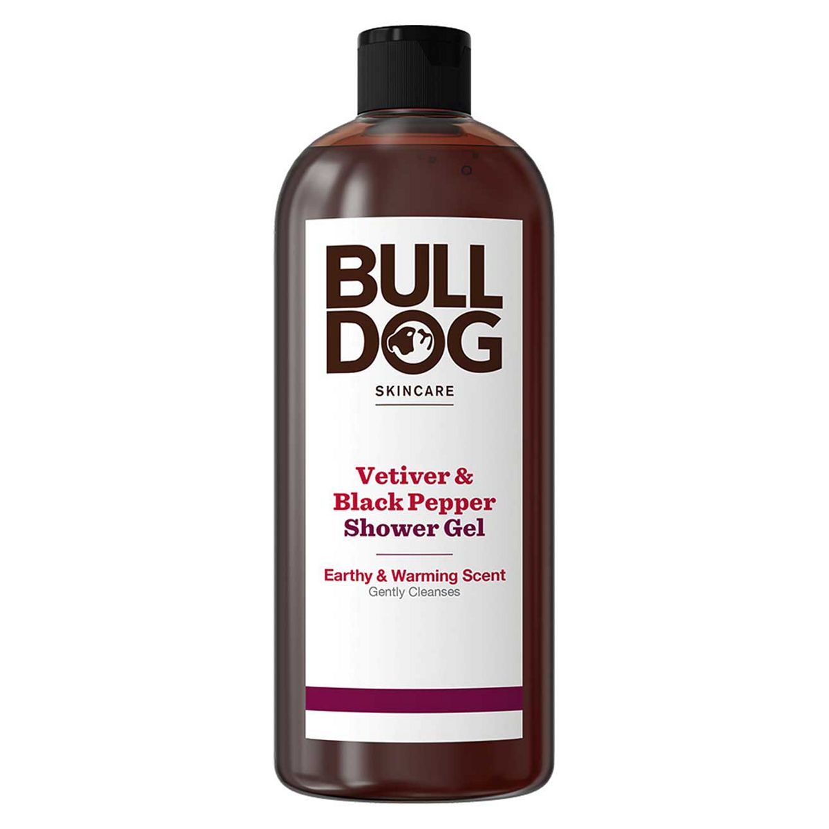 Bulldog Skincare Vetiver & Black Pepper Shower Gel For Men, Refreshing Men's Body Wash, 500ml