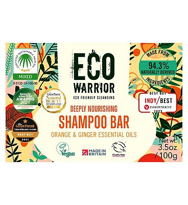 Eco Warrior Deeply Nourishing Shampoo Bar - Orange & Ginger Essential Oils 100g