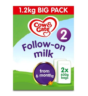 Cow & Gate 2 Follow On Baby Milk Formula Powder 6-12 Months Big Pack 1.2kg