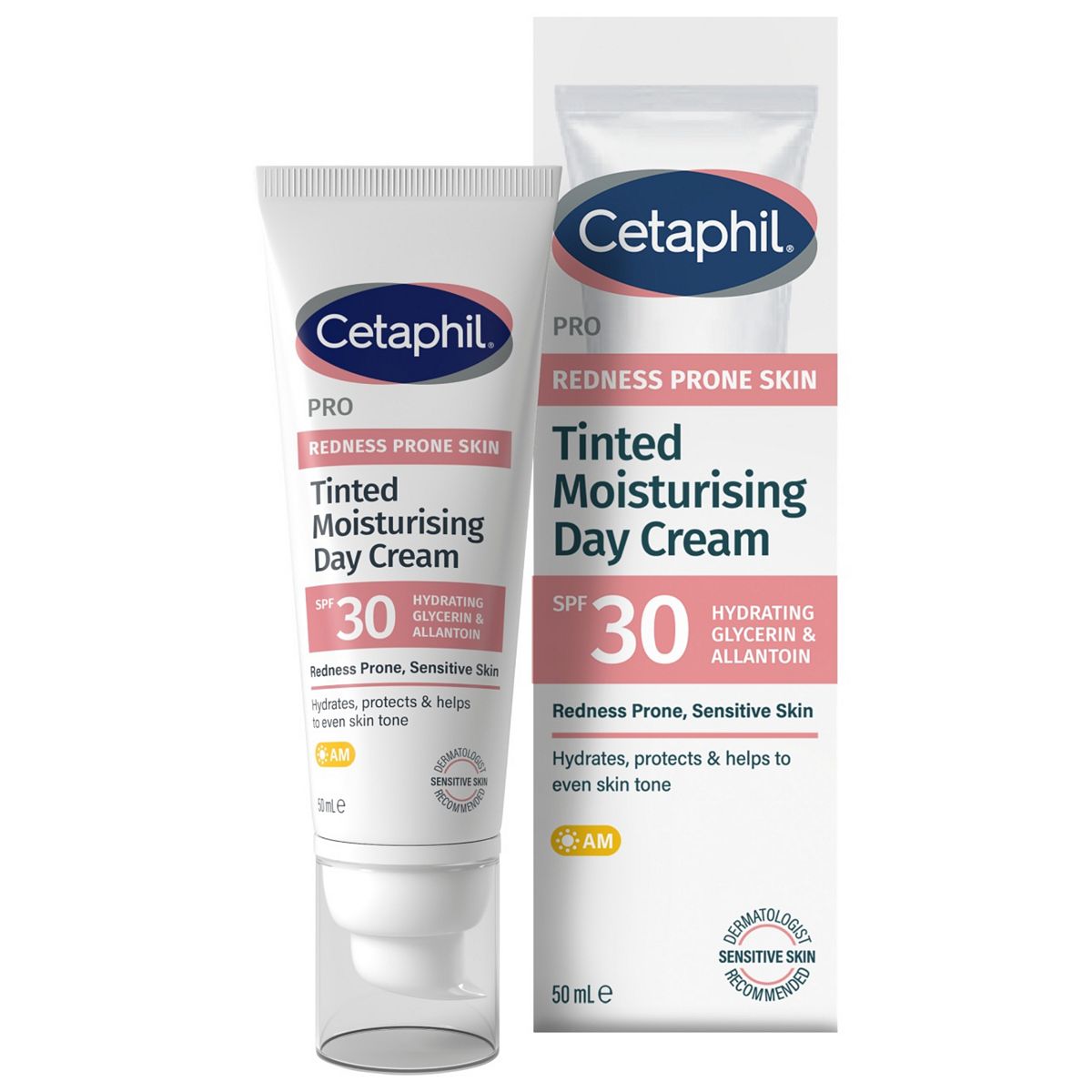 Cetaphil Pro Redness Prone Skin Tinted Moisturising Day Cream Spf 30 With Glycerin 50ml