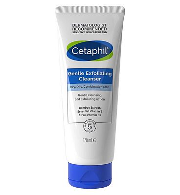 Cetaphil Gentle Exfoliating Cleanser, Face Wash for Dry, Oily or Combination Skin 178ml