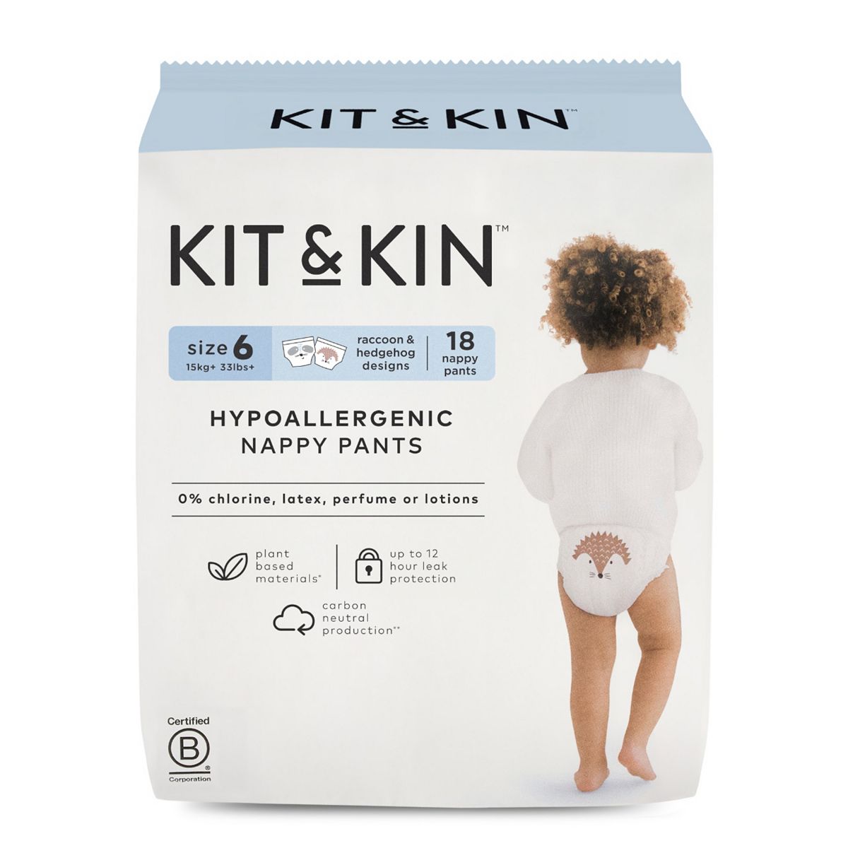 Kit & Kin Size 6 Hypoallergenic Nappy Pants 18 Pack