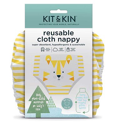Kit & Kin Reusable Cloth Nappy (Tiger Design)