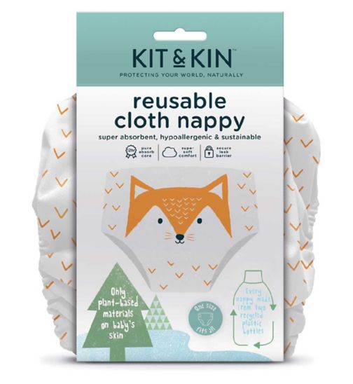 Kit & Kin Reusable Cloth Nappy (Fox Design)