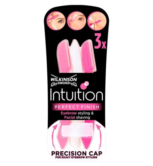 Wilkinson Sword Intuition Perfect Finish Women's Eyebrow Styling & Facial Shaving x3