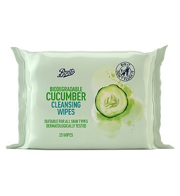 Boots Biodegradable Cucumber Cleansing Wipes 25s