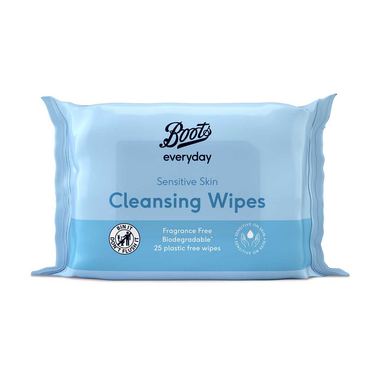 Boots Biodegradable Fragrance Free Cleansing Wipes 25S