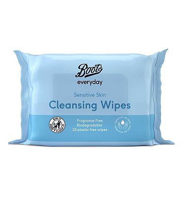 Boots Everyday Biodegradable Cleansing Wipes Fragrance Free 25s