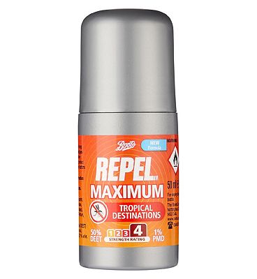 Boots Repel Maximum 50% DEET & PMD Roll-on 50ml