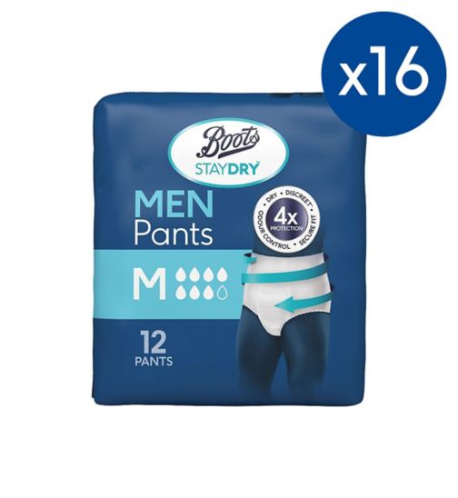 Boots Staydry Men Pants (Sizes M-XL);Boots Staydry Pants Men Medium - 192 Pants (16 Pack Bundle);Boots Staydry mens pants M 12s