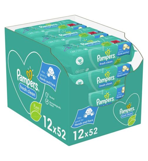 Pampers Fresh Clean Baby Wipes 12 Packs = 624 Wipes