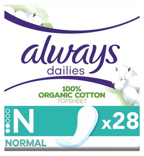 Always Dailies Cotton Protection Panty Liners Normal X 28, Toiletries