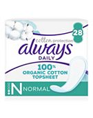 Always Dailies Cotton Protection Panty Liners Normal x 28