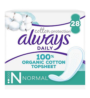 Always Dailies Cotton Protection Panty Liners Normal x 28