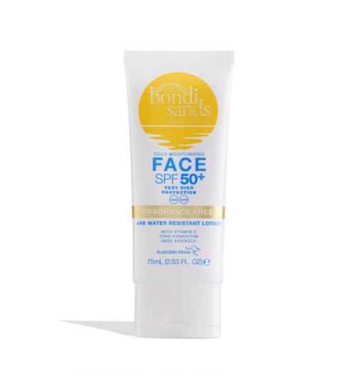 Bondi Sands Sunscreen Lotion SPF 50+ for Face - Fragrance Free 75ml