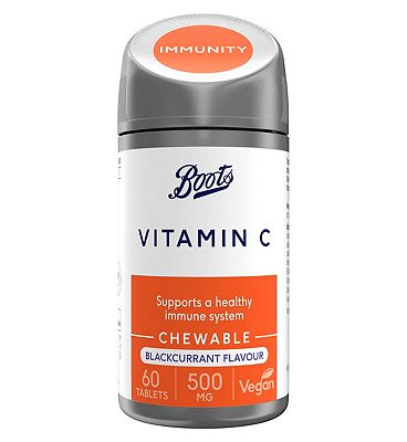 Boots Chewable Vitamin C Blackcurrant 60 Tablets