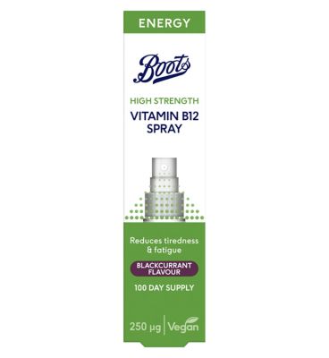 Boots Vitamin B12 250ug Blackcurrant Spray 15ml