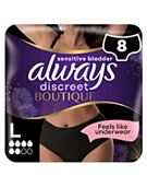 Always Discreet Boutique Incontinence Pants Large X 8 Peach - Boots
