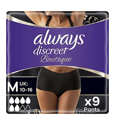 Buy LOVE LUNA Lady Leaks Black No VPL Workout Knickers 8-10, Knickers