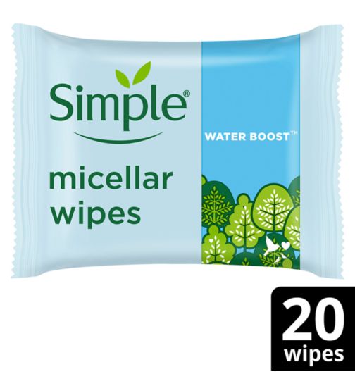 Simple Kind to Skin Micellar Biodegradable Cleansing Wipes 20 Wipes