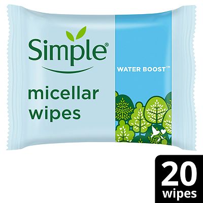 Simple Kind to Skin Micellar Biodegradable Cleansing Wipes 20 Wipes