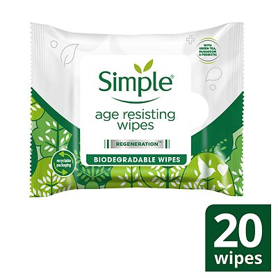 Click to view product details and reviews for Simple Regeneration Age Resisting Biodegradable Facial Wipes For Sensitive Skin 20 Wipes.