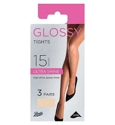 Boots Glossy Tights 3 pair pack Nude Large