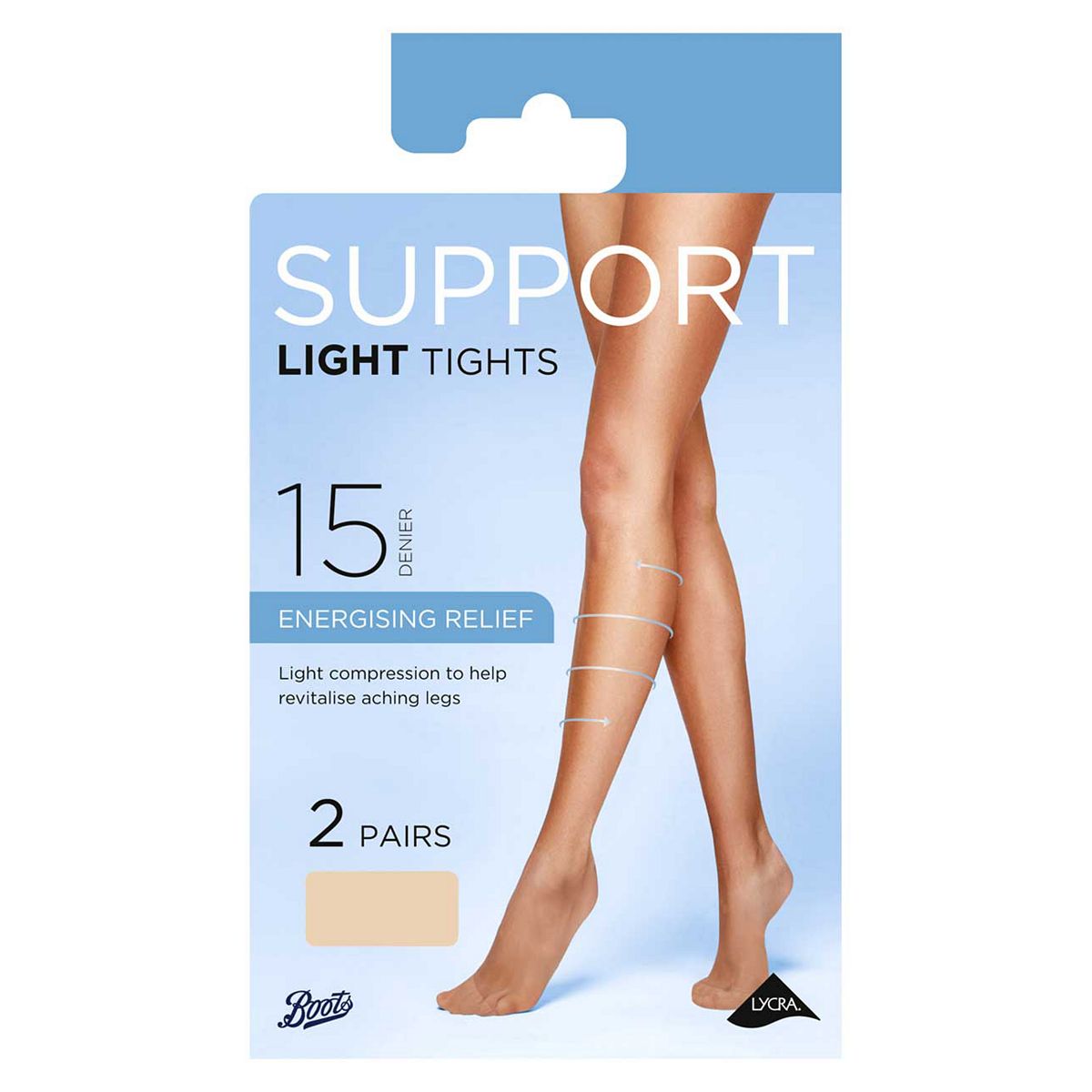   Light Support Tights Nude Large 2Pp Multicolor
