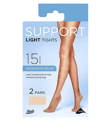 Boots Light Support Tights 2 pair pack Nude Large