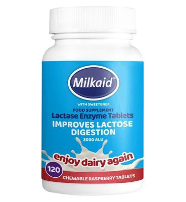 Milkaid Lactase Enzyme Supplement 120 Tablets