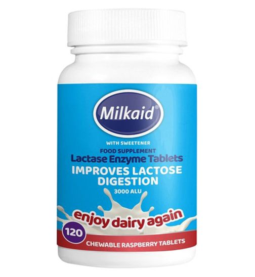 Milkaid Lactase Enzyme Supplement - 120 Tablets