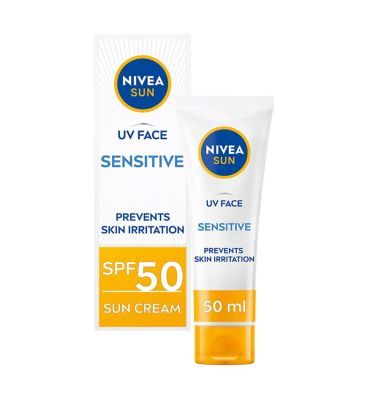 NIVEA Sun UV Face Soothing Sensitive Sun Cream SPF50+ 50ml