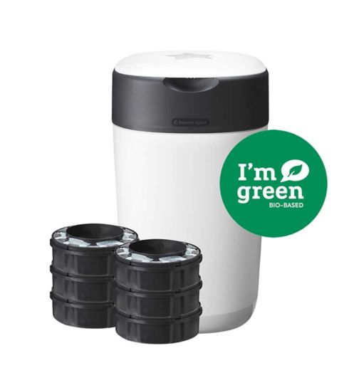 Tommee Tippee Twist & Click Advanced Nappy Disposal Bin Starter Kit + 6 Refills